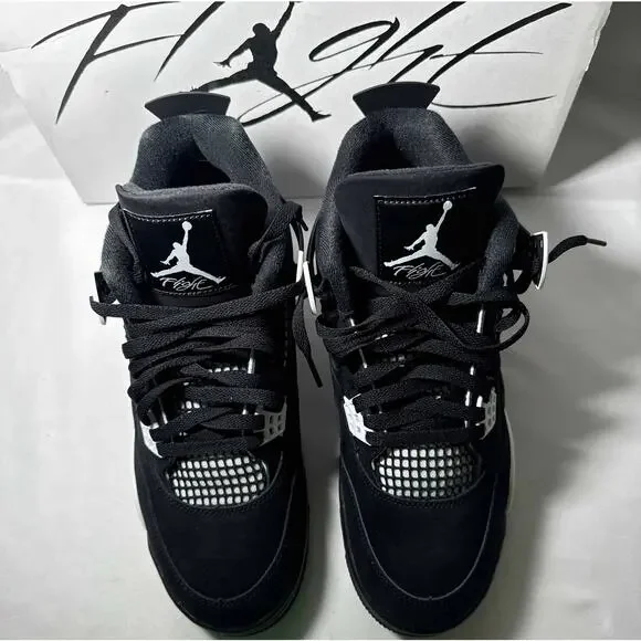 Size 10.5 - Nike Air Jordan 4 Retro White Thunder Men's Shoes